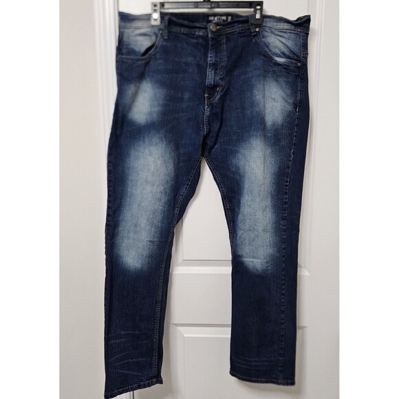 ARKETYPE Jeans Men's 44/32 (41x30) Blue Straight Leg Distressed GUC - Picture 1 of 8